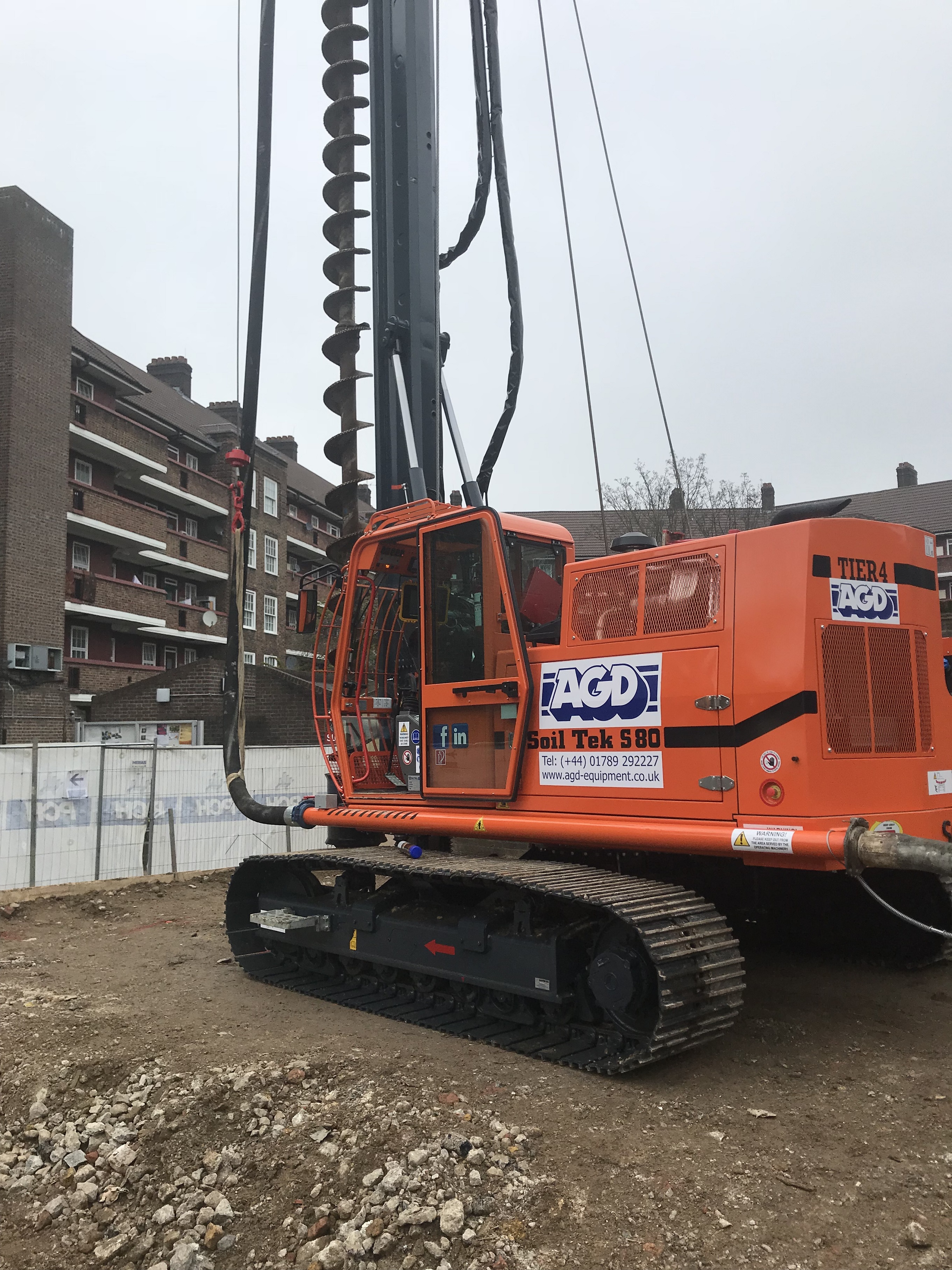 Soiltek S80 compact CFA piling rig for hire