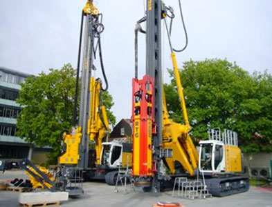 RTG RG21T telescopic leader rig with MB150 CFA rotary head